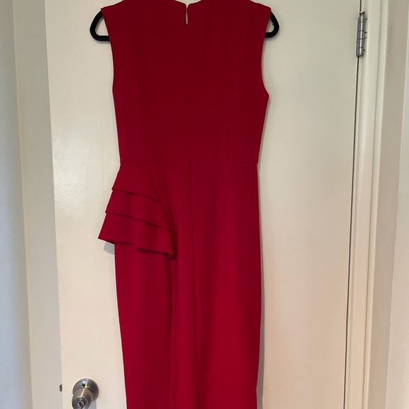 HOTTEST Color for FALL!  Red Draped dress with side detail - Picture 6 of 12